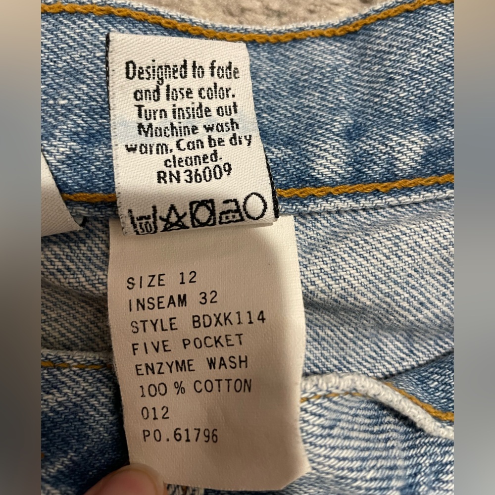 Calvin Klein Vintage 90s Straight Leg Jeans Light Wash High Rise Made USA Sz 12 - Picture 8 of 12